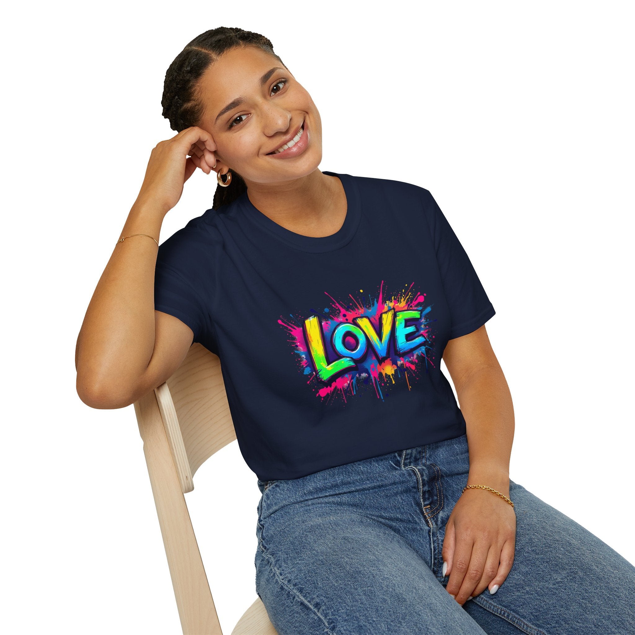 Colorful Love Unisex T-Shirt, Casual Wear, Gift for Him/Her, Valentine's Day, Family Reunion, Streetwear
