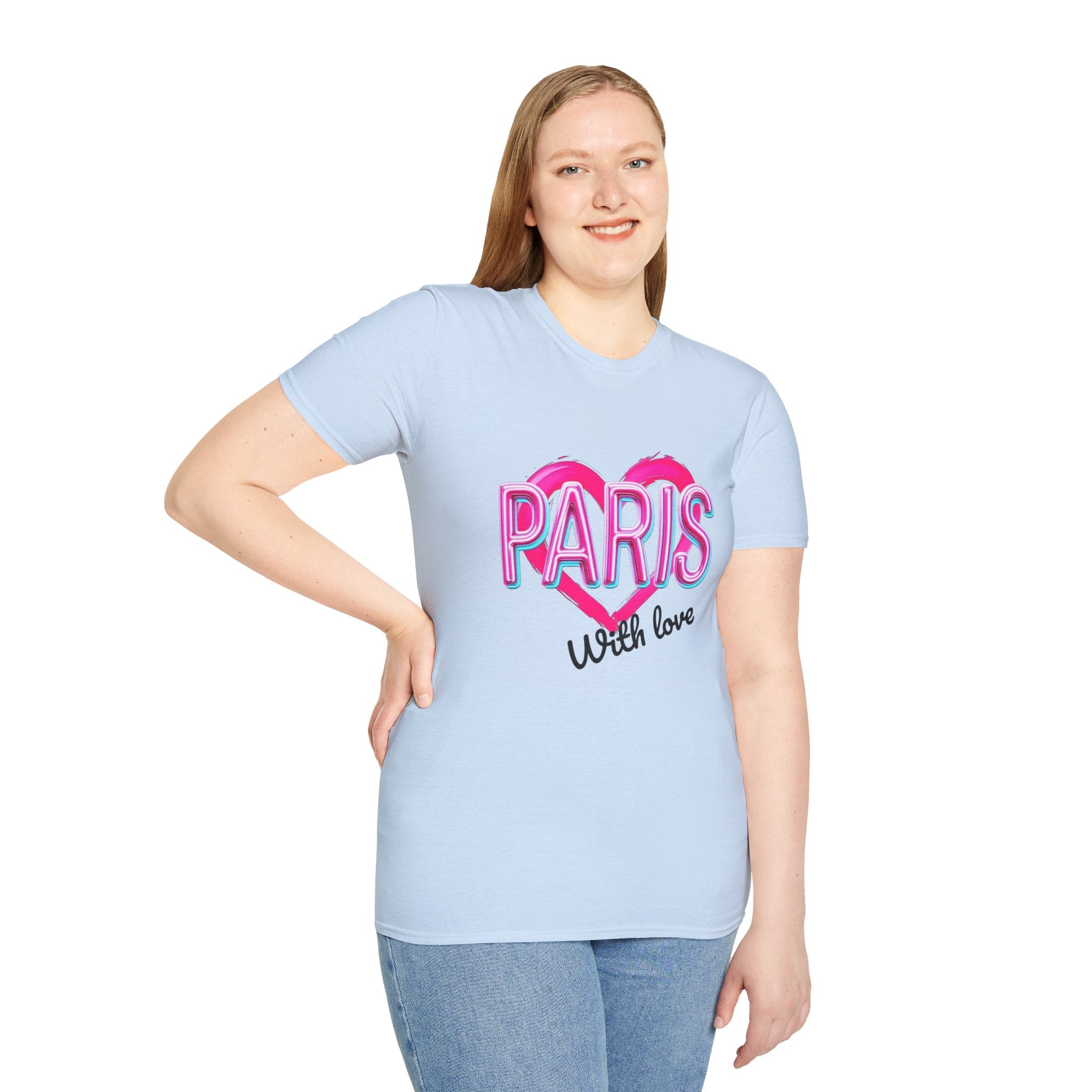 Paris with Love Unisex T-Shirt, Trendy Graphic Tee, Fashionable Gift, Casual Wear, Travel Souvenir, Unique Statement Shirt