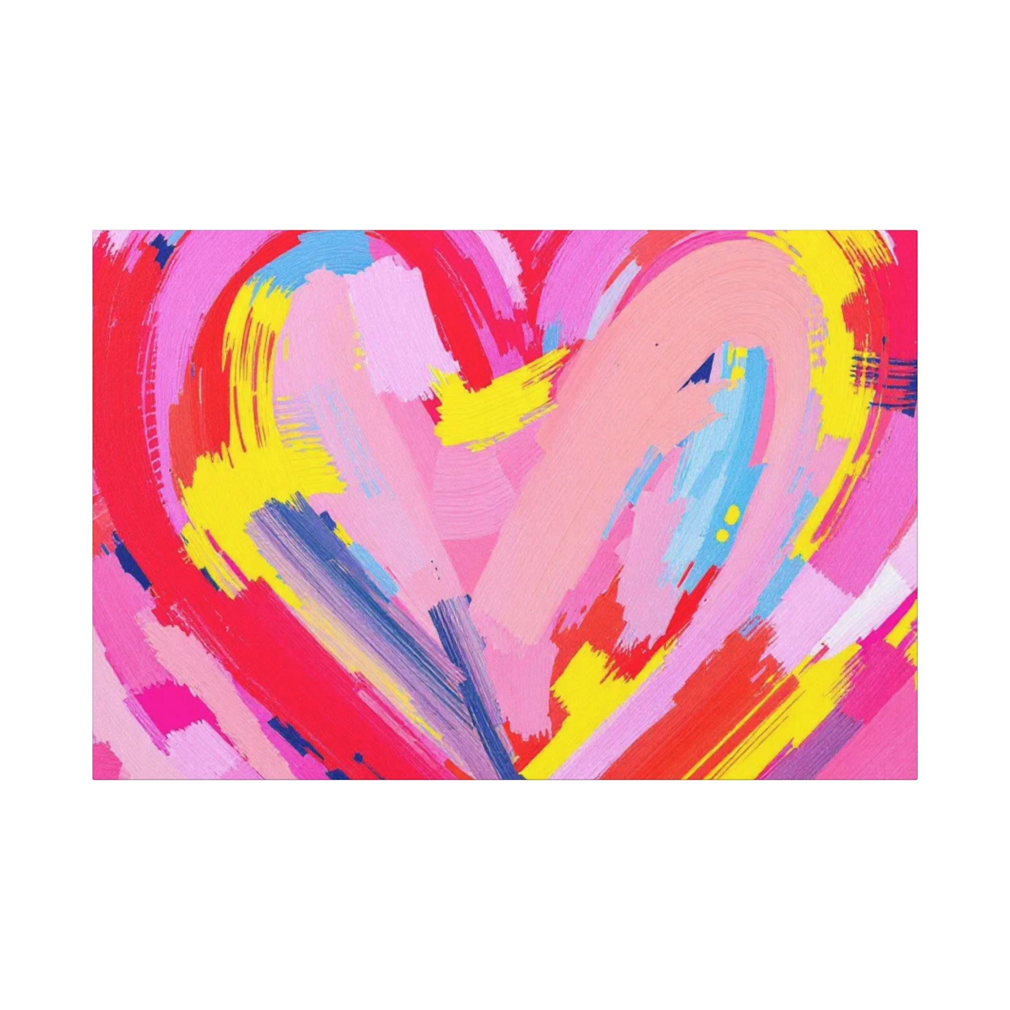 Colorful Heart Canvas Art Wraps - 16" Wall Decor for Love and Celebration