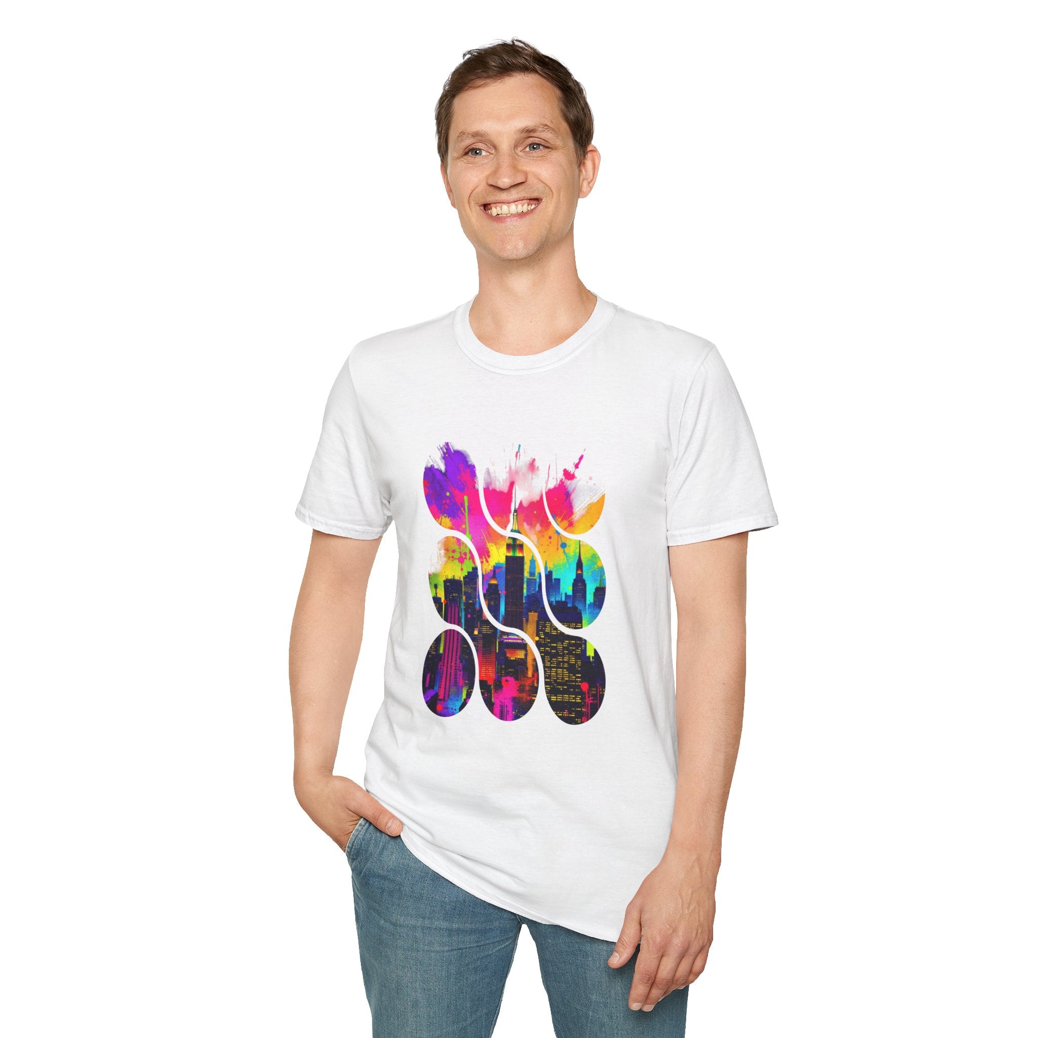 Vibrant Abstract Art T-Shirt | Unisex Graphic Tee, Casual Wear, Birthday Gift, Art Lovers Gift, Unique Fashion Statement