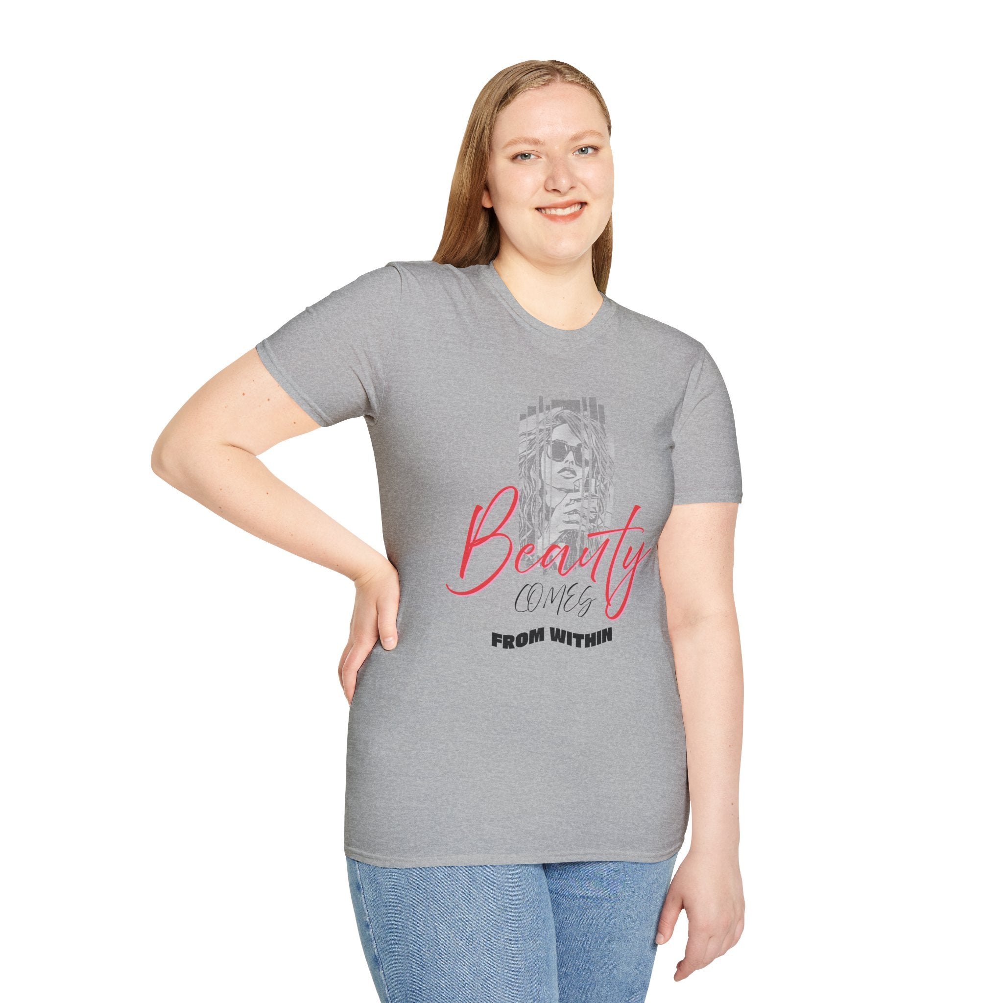 Beauty Comes From Within T-Shirt, Inspirational Tee, Gift for Her, Self-Love Shirt, Motivational Apparel, Unisex Casual Wear