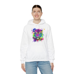 Colorful Tiger Hoodie – Unisex Heavy Blend™, Rainbow Tiger Sweatshirt, Graphic Hoodie, Animal Lover Gift, Unique Hooded Sweatshirt