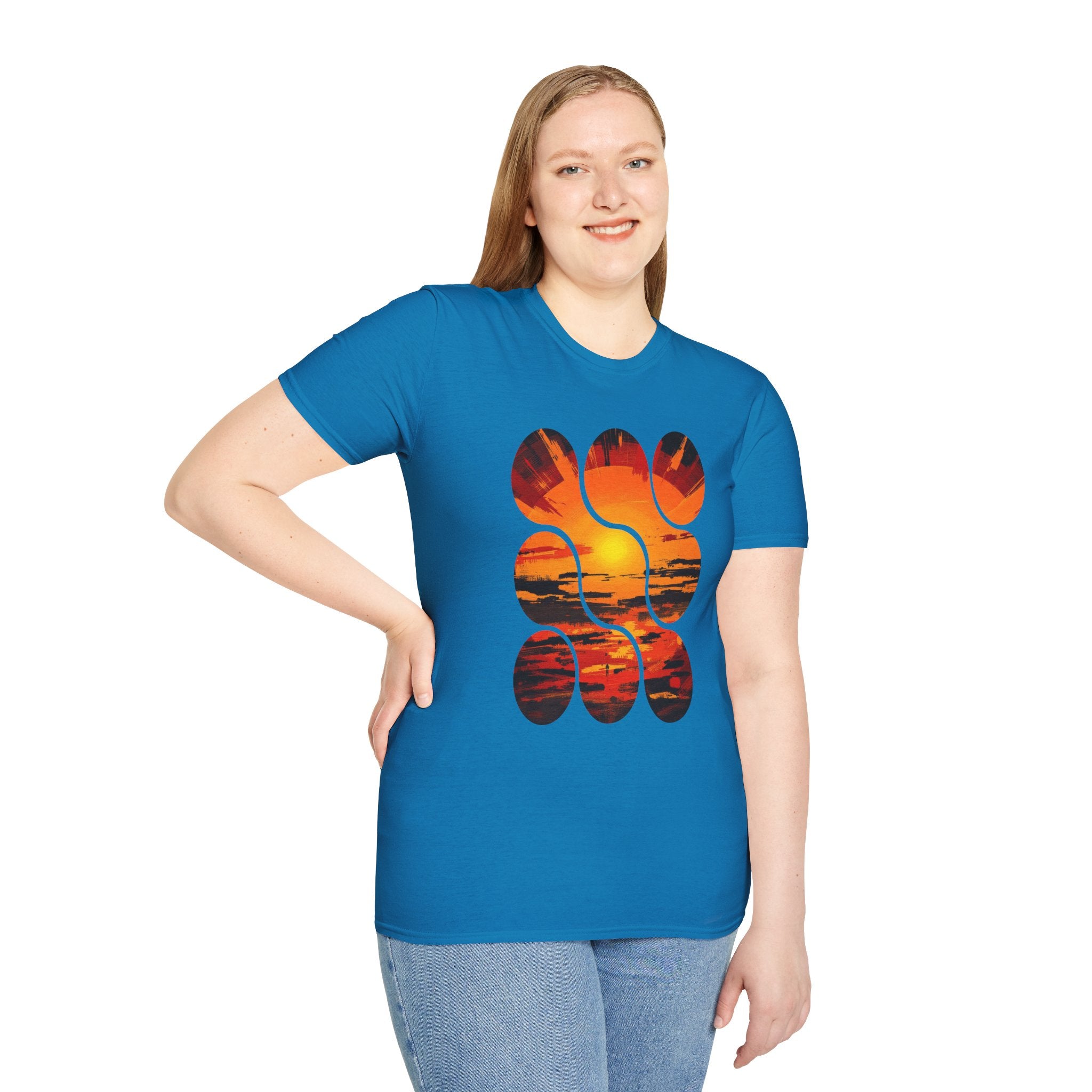 Sunset Inspired Unisex T-Shirt, Colorful Graphic Tee, Retro Summer Apparel, Gift for Friends, Casual Weekend Wear