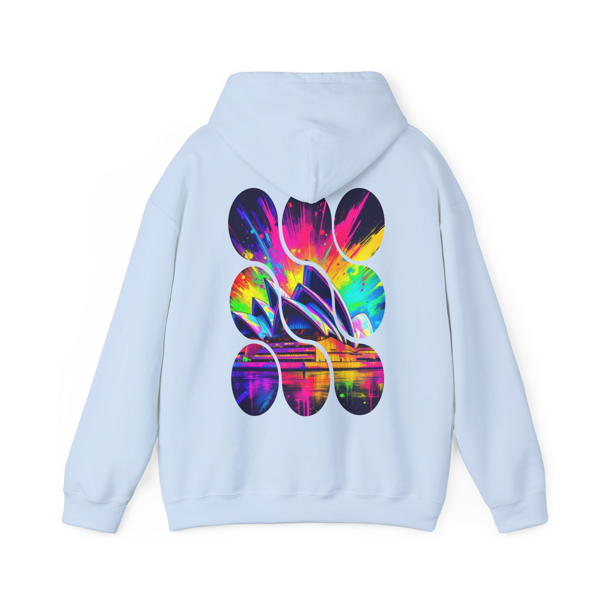 Colorful City View Abstract Hoodie with Eye-Catching Design, Perfect for Casual Wear, Art Lovers, Gift for Friends, Cozy Layering
