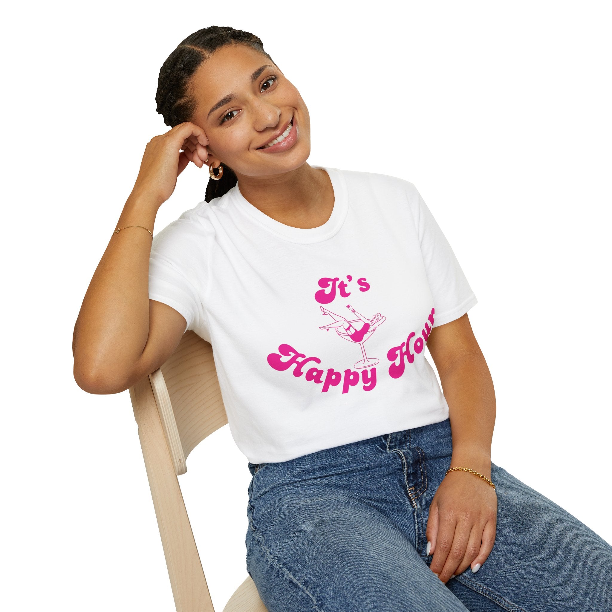 Happy Hour Unisex T-Shirt, Fun Cocktail Shirt, Gift for Party Lovers, Birthday Celebration Tee, Summer Party Outfit