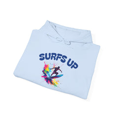 Surf's Up Unisex Heavy Blend Hooded Sweatshirt - Vibrant Beachwear for Surfers