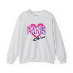 Paris Love Crewneck Sweatshirt, Gift for Her, Cozy Fashion, Travel Souvenir, Valentine's Day, Casual Style