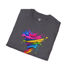 Vibrant Splash Art Tee, Colorful Unisex T-Shirt, Fun Graphic Tee, Summer Festival Top, Gift for Art Lovers, Casual Everyday Wear