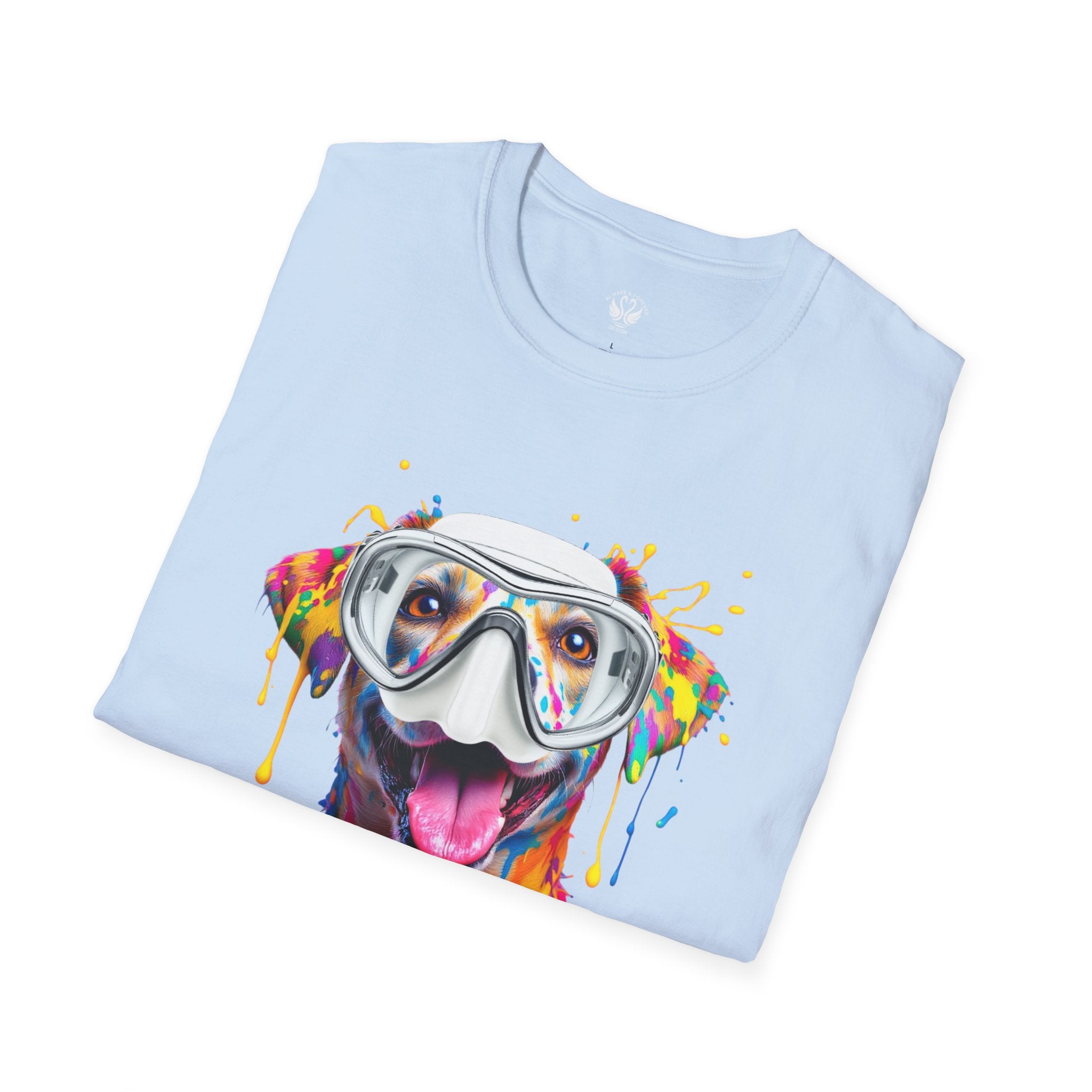 Vibrant Dog Art Unisex T-Shirt – Cute Pet Lover Gift, Animal Artwork Tee, Colorful Dog Graphic Top, Unique Gift for Dog Owners