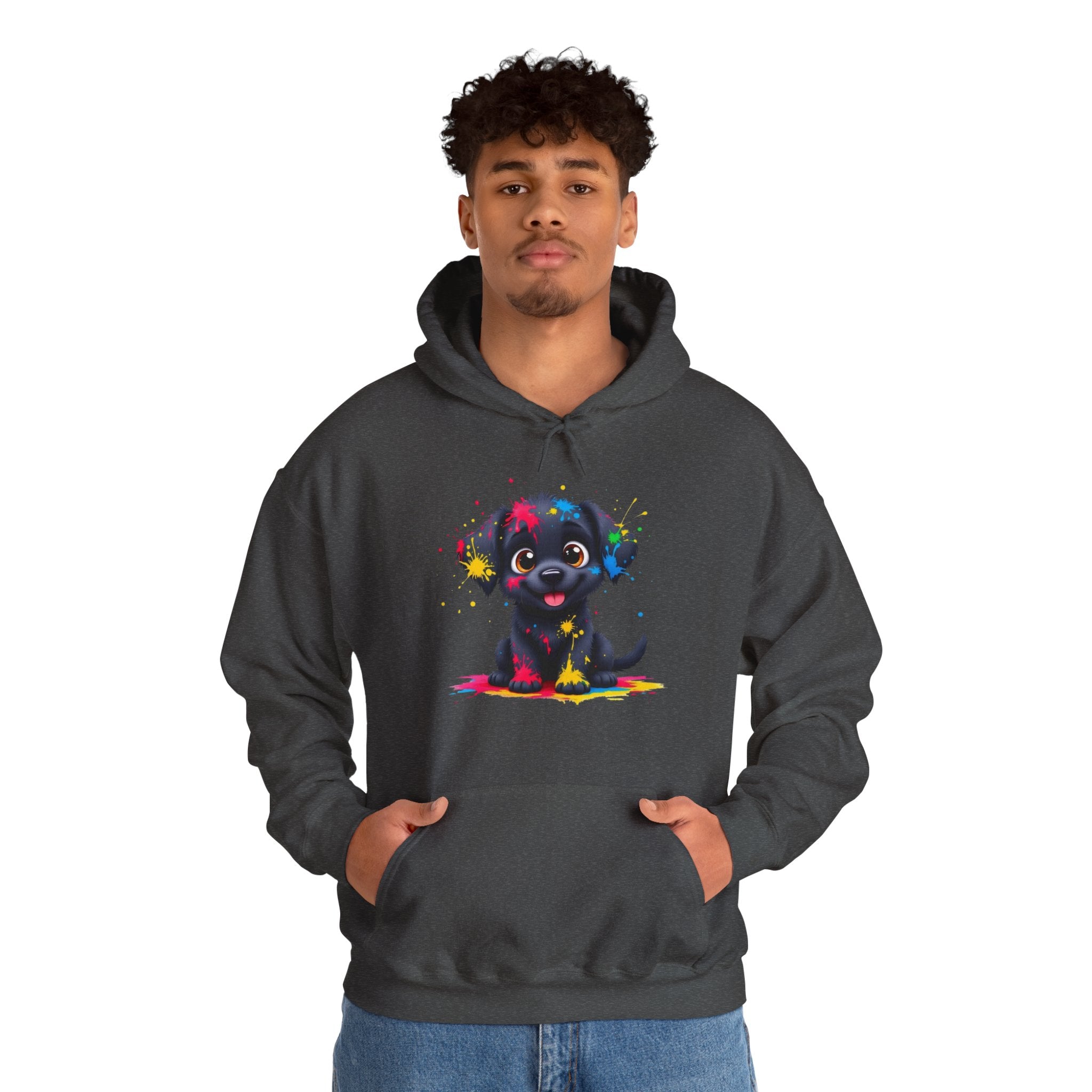 Colorful Puppy Sweatshirt - Cozy Pet Lover Hoodie, Gift for Dog Owners, Birthday Present, Dog-Themed Apparel, Animal Lover Fashion