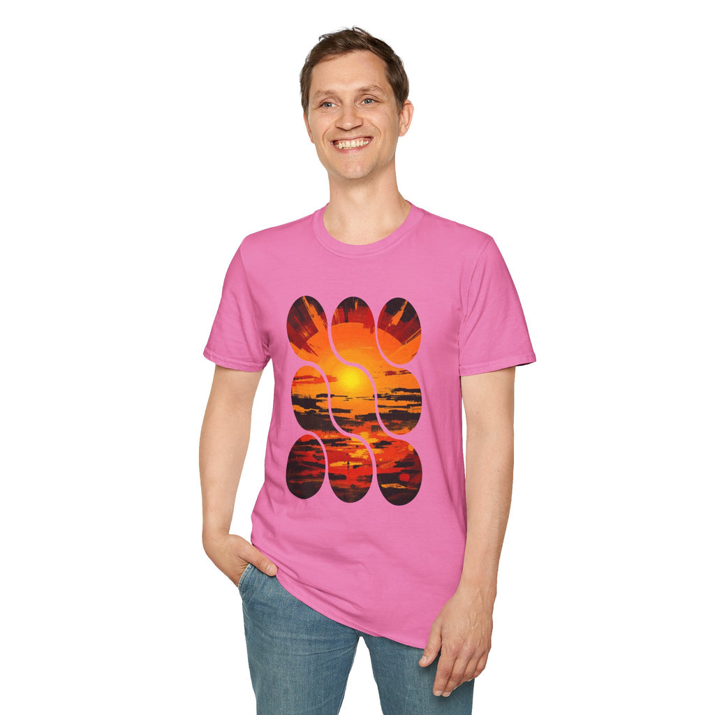 Sunset Inspired Unisex T-Shirt, Colorful Graphic Tee, Retro Summer Apparel, Gift for Friends, Casual Weekend Wear