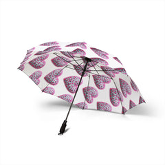 Leopard Print Heart Umbrella - Semi-Automatic & Foldable