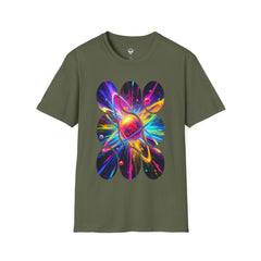 Colorful Atom Graphic T-Shirt, Unisex Casual Tee, Astronaut Art, Space Lover Gift, Festival Wear, Cosmic Vibes