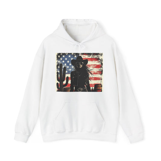 Vintage Western Style Hoodie with Cowboy Graphic