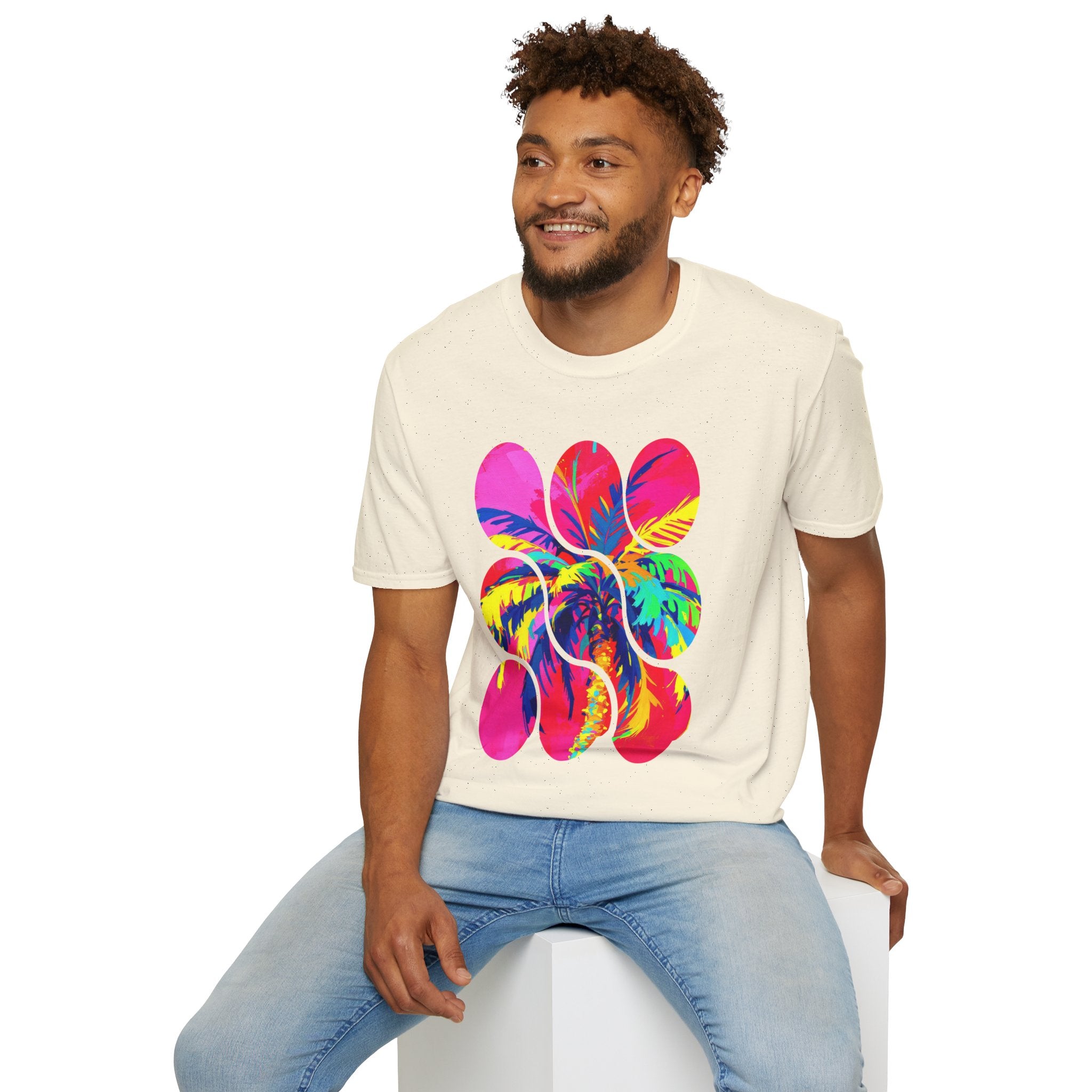 Vibrant Tropical T-Shirt, Beachwear, Summer Apparel, Casual Outfit, Gift for Friends, Festival Fashion