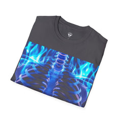 Iridescent Skeleton Tee - Unisex Softstyle T-Shirt, Graphic Tee, Trendy Wear, Halloween Costume, Edgy Fashion, Unique Gift
