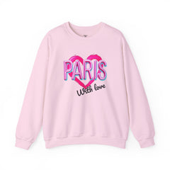 Paris Love Crewneck Sweatshirt, Gift for Her, Cozy Fashion, Travel Souvenir, Valentine's Day, Casual Style