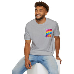 Vibrant Rainbow Softstyle T-Shirt, Unisex Pride Tee, LGBTQ+ Apparel, Colorful Casual Wear, Summer Festival Shirt