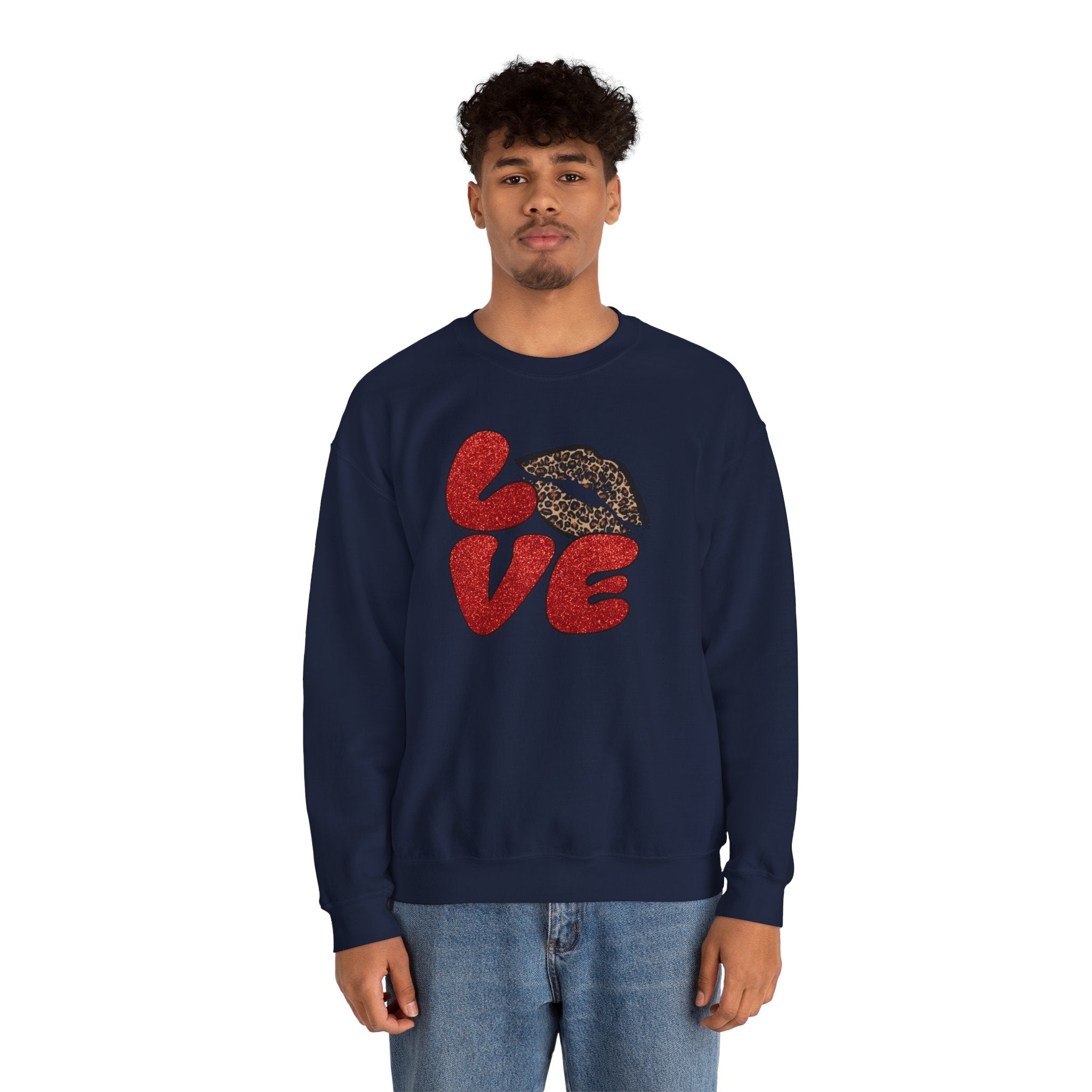 Love Graphic Sweatshirt, Cozy Crewneck for Couples, Valentine's Day Gift, Trendy Casual Wear, Fashionable Lounge Top