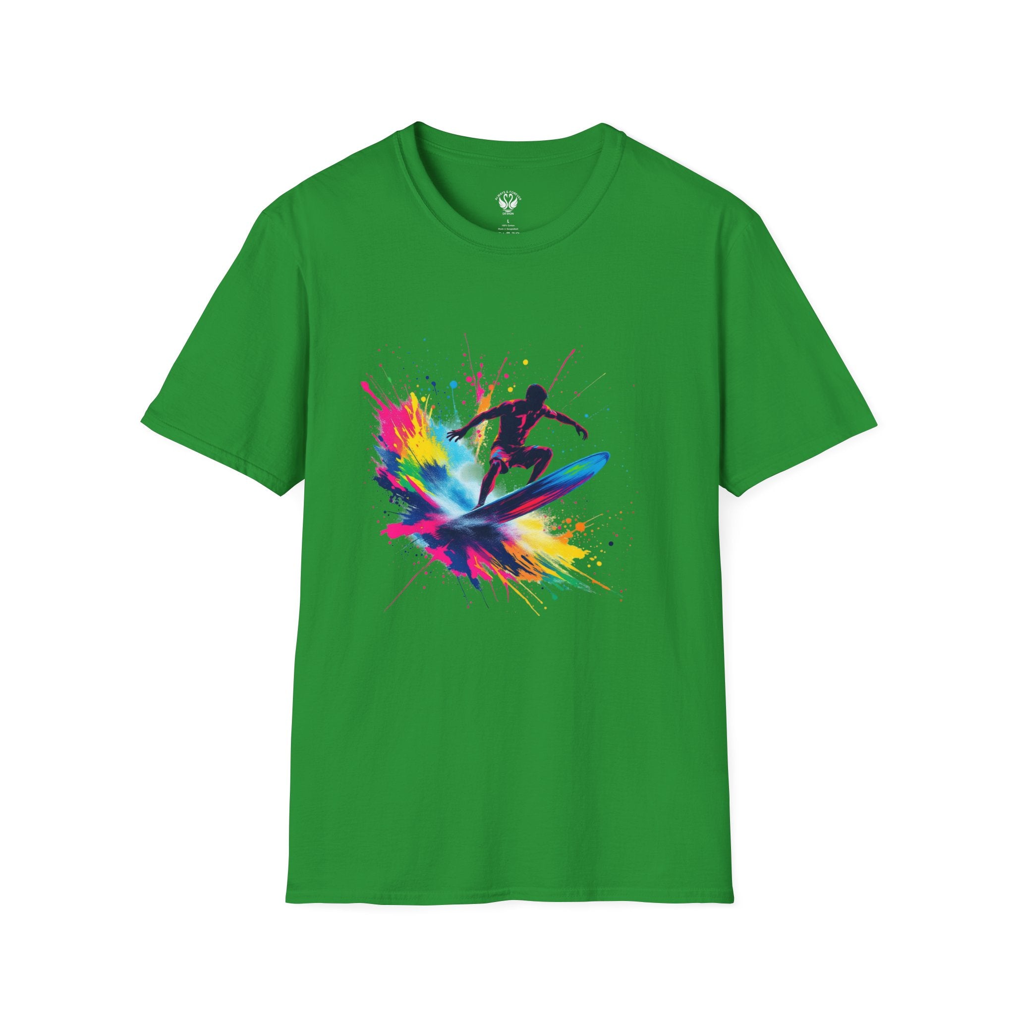 Colorful Surfing Unisex T-Shirt, Casual Beach Wear, Summer Vibes, Gift for Surfers, Beach Lovers, Graphic Tee