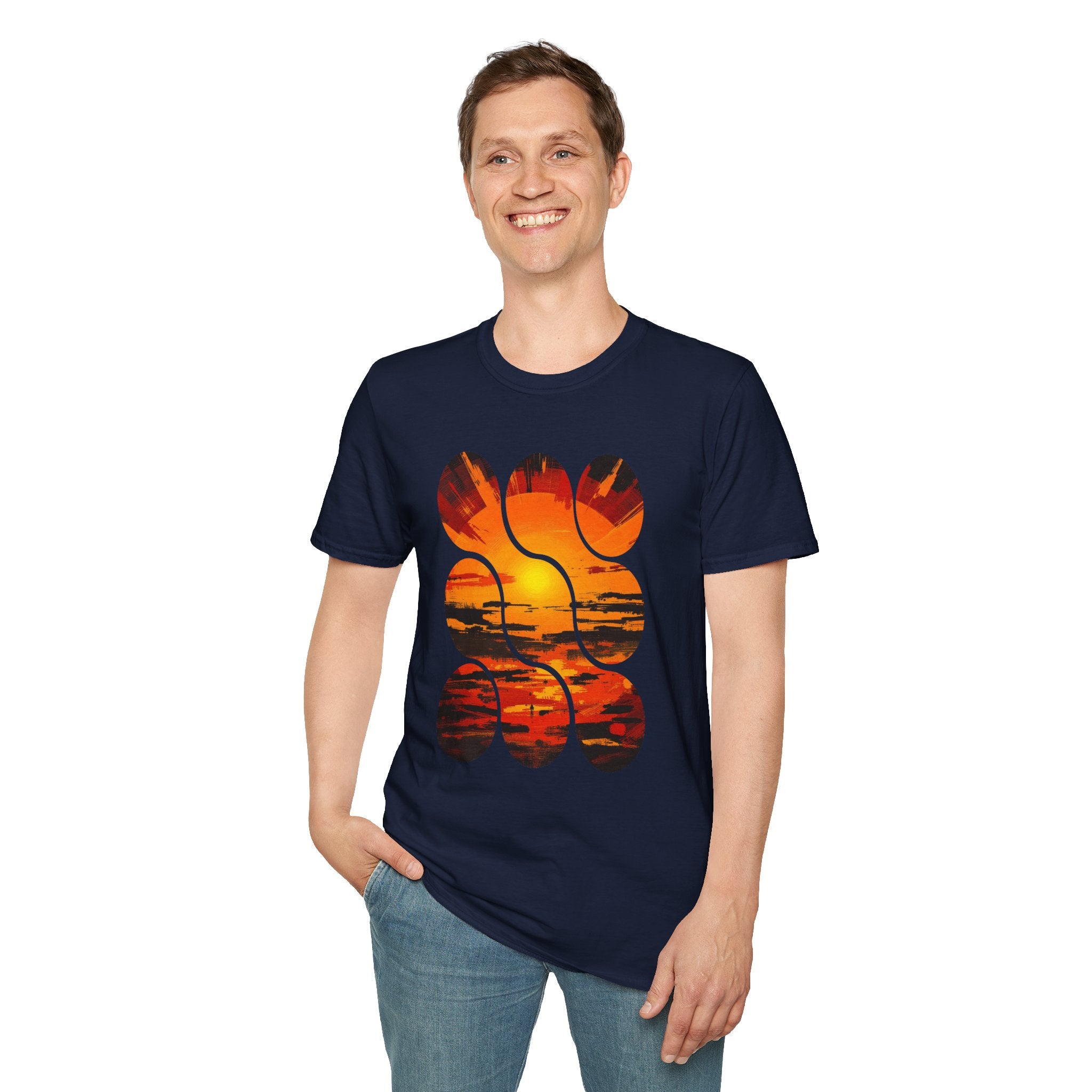 Sunset Inspired Unisex T-Shirt, Colorful Graphic Tee, Retro Summer Apparel, Gift for Friends, Casual Weekend Wear