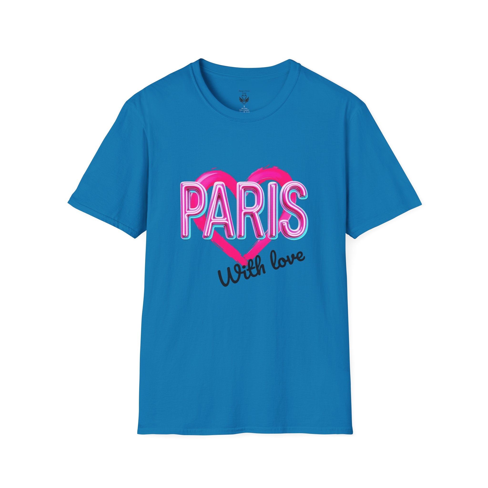 Paris with Love Unisex T-Shirt, Trendy Graphic Tee, Fashionable Gift, Casual Wear, Travel Souvenir, Unique Statement Shirt