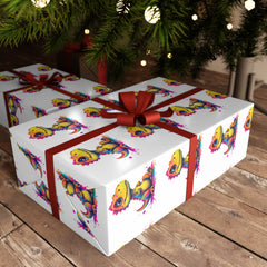 Colorful Dinosaur Gift Wrapping Paper Sheets - Perfect for Kids' Parties and Celebrations