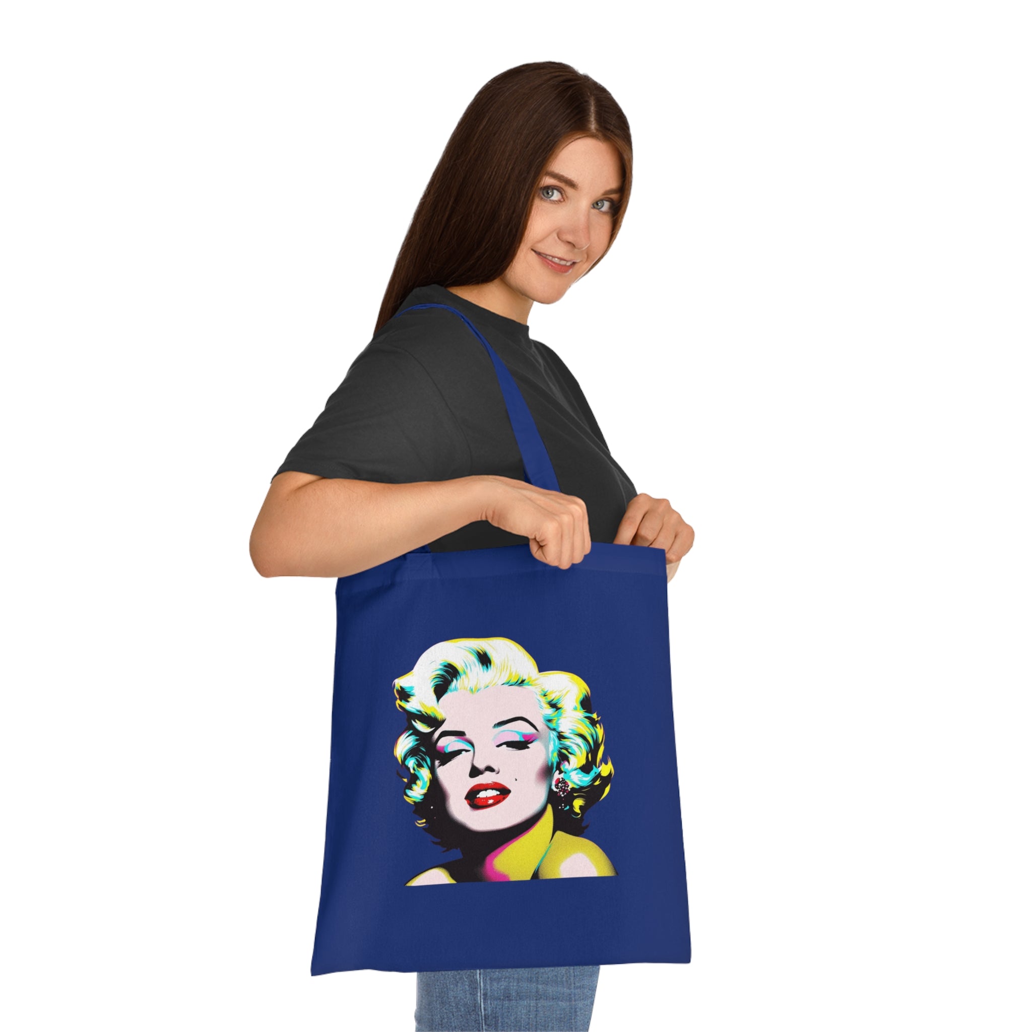 Marilyn Pop Art Cotton Tote Bag, Eco-Friendly Shopping Bag, Fun Beach Tote, Vintage Style Handbag, Gift for Art Lovers