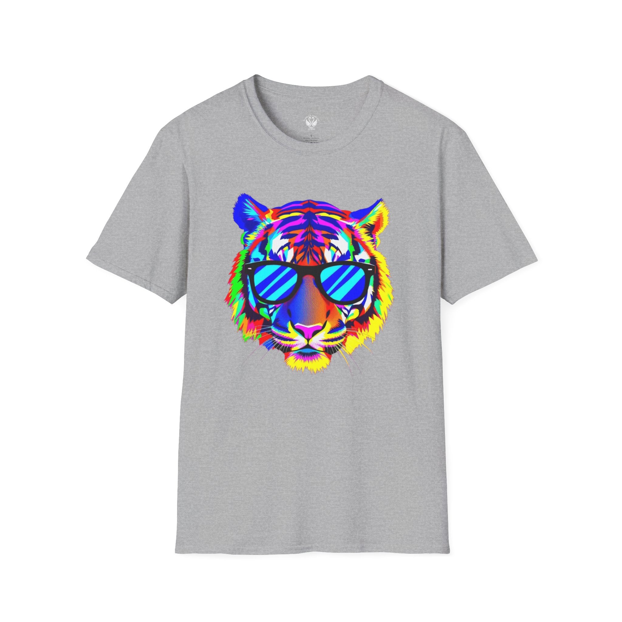 Colorful Tiger Graphic T-Shirt, Fun Apparel, Gift for Animal Lovers, Casual Wear, Summer Fashion, Festival Outfit