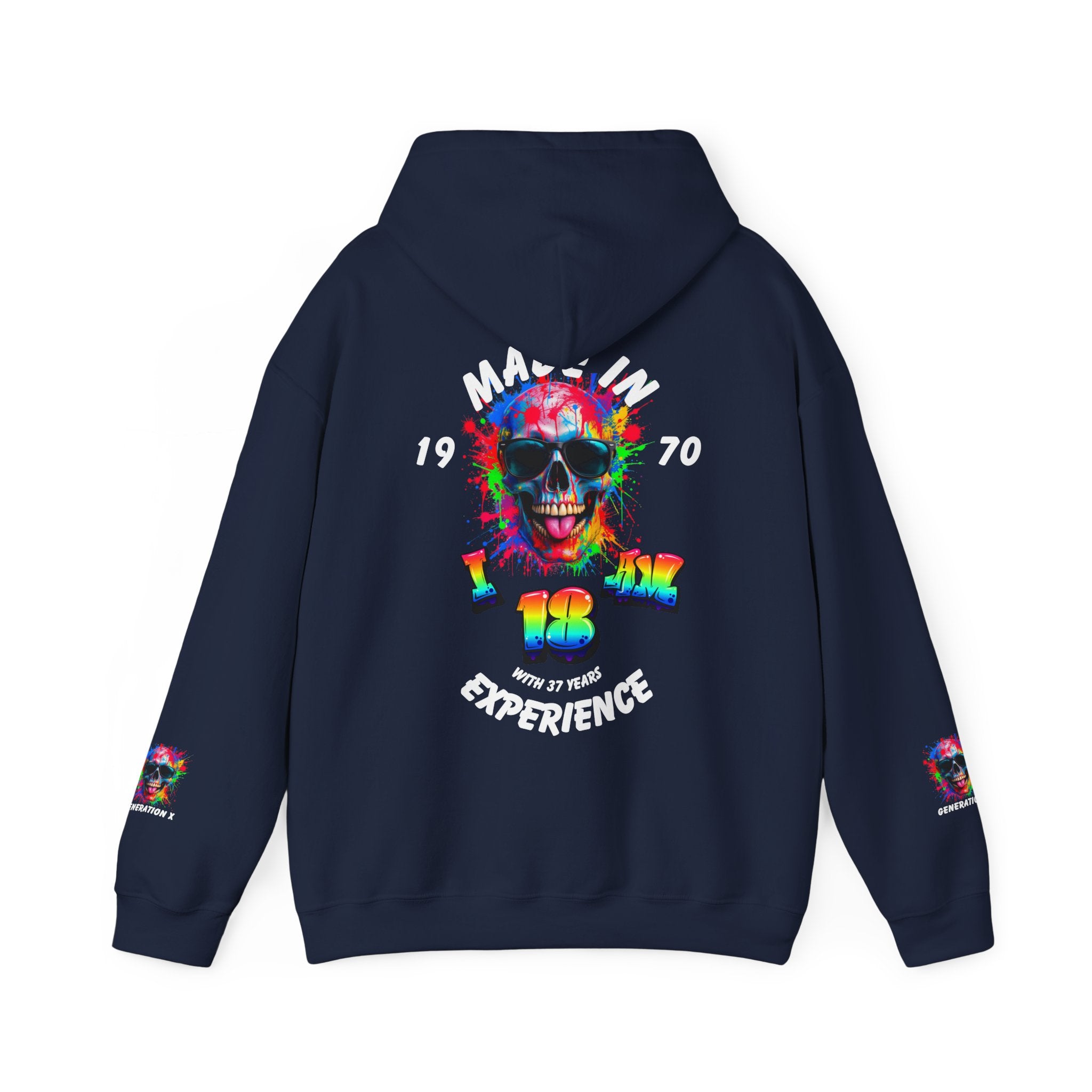 Colorful Retro Skull Hoodie, Unisex Heavy Blend Sweatshirt, Gift for Birthday, Casual Wear, Vintage Style