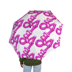 Love Pattern Semi-Automatic Foldable Umbrella - Stylish & Functional Rain Gear
