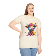 Cute Cow Graphic T-Shirt, Fun Animal Tee, Unisex Casual Wear, Gift for Cow Lovers, Trendy Summer Shirt