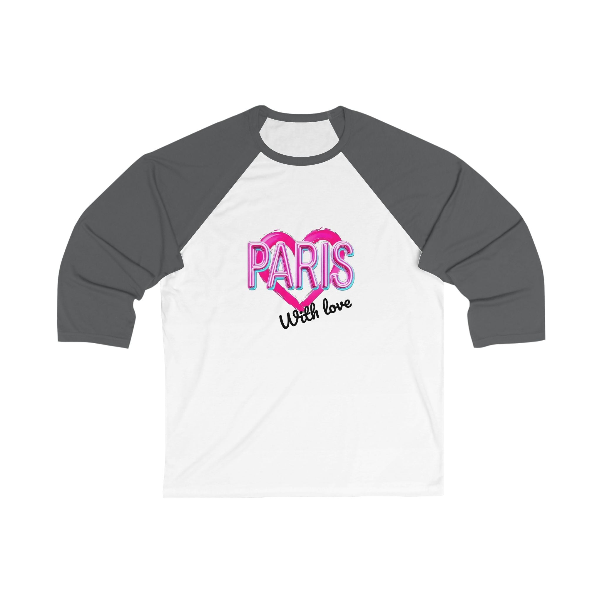 Paris Love Unisex Baseball Tee, Stylish Casual Top, Gift for Paris Lovers, Valentine’s Day Apparel, Trendy Fashion