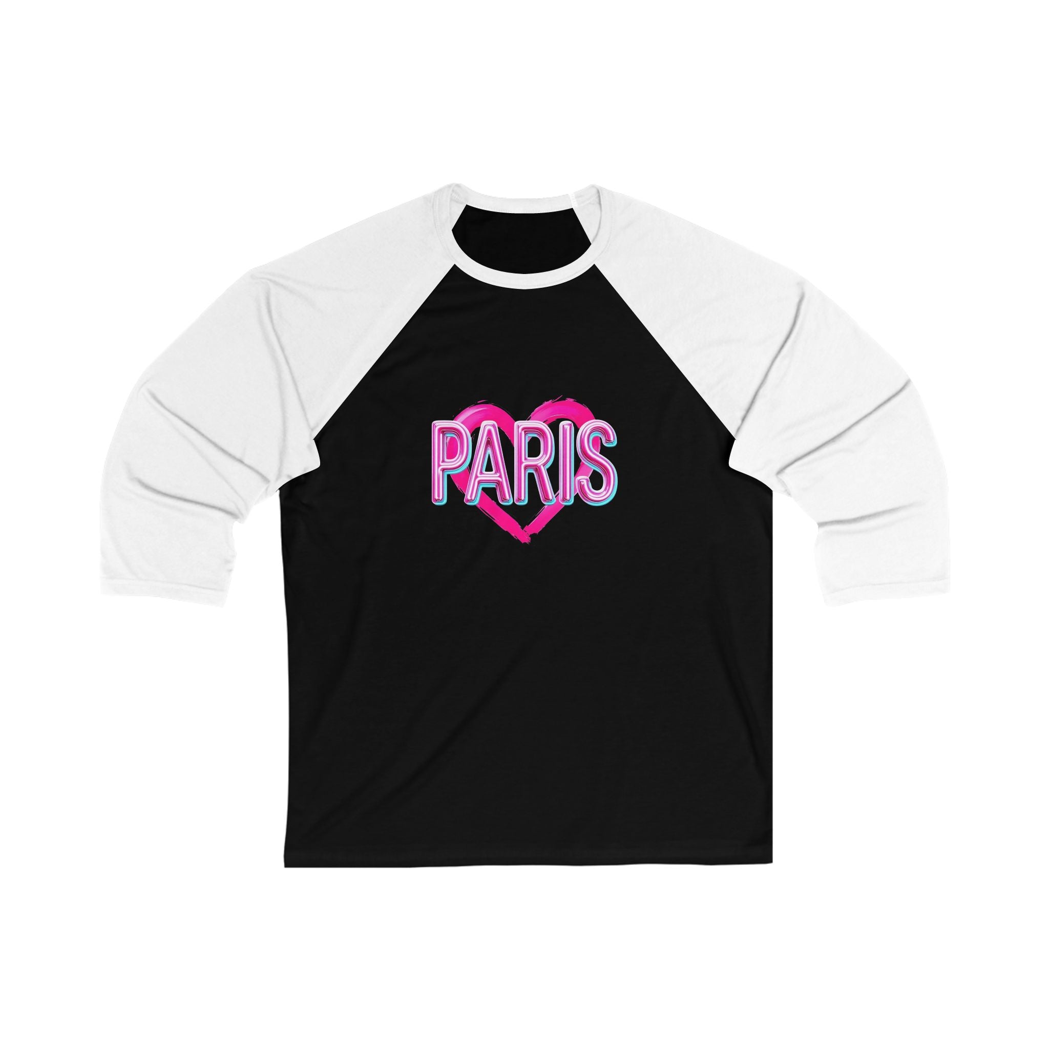 Paris Love Unisex Baseball Tee, Stylish Casual Top, Gift for Paris Lovers, Valentine’s Day Apparel, Trendy Fashion