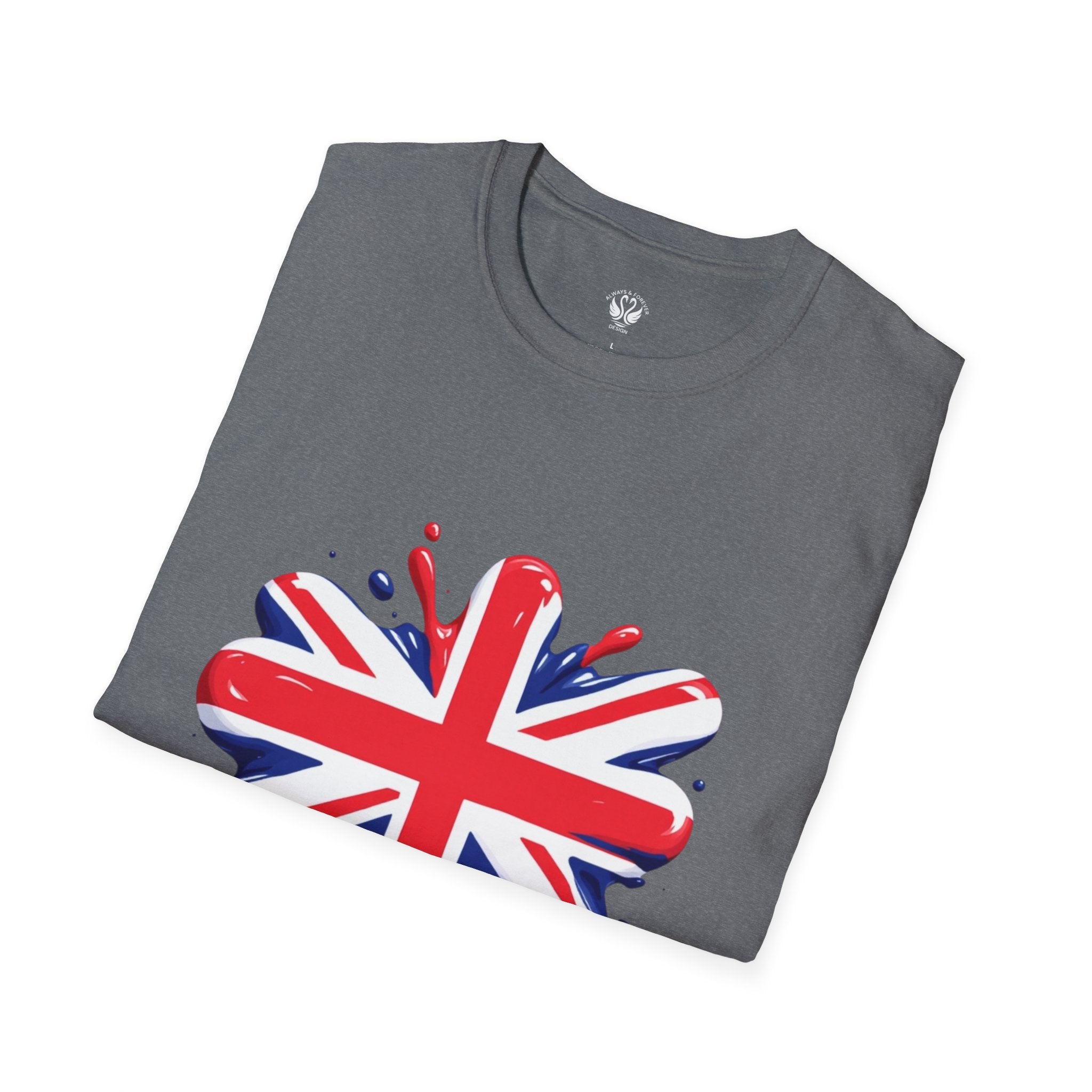 Union Jack Splash T-Shirt, UK Pride Shirt, Travel Souvenir Tee, Cultural Heritage Fashion, Gift for England Fans