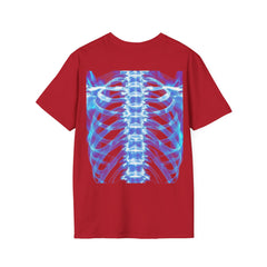 Iridescent Skeleton Tee - Unisex Softstyle T-Shirt, Graphic Tee, Trendy Wear, Halloween Costume, Edgy Fashion, Unique Gift