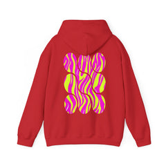 Vibrant Heart Print Hoodie - Funky Sweatshirt for Cozy Days, Perfect for Gifts, Casual Wear, Festivals, and Everyday Comfort