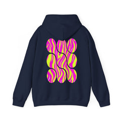 Vibrant Heart Print Hoodie - Funky Sweatshirt for Cozy Days, Perfect for Gifts, Casual Wear, Festivals, and Everyday Comfort