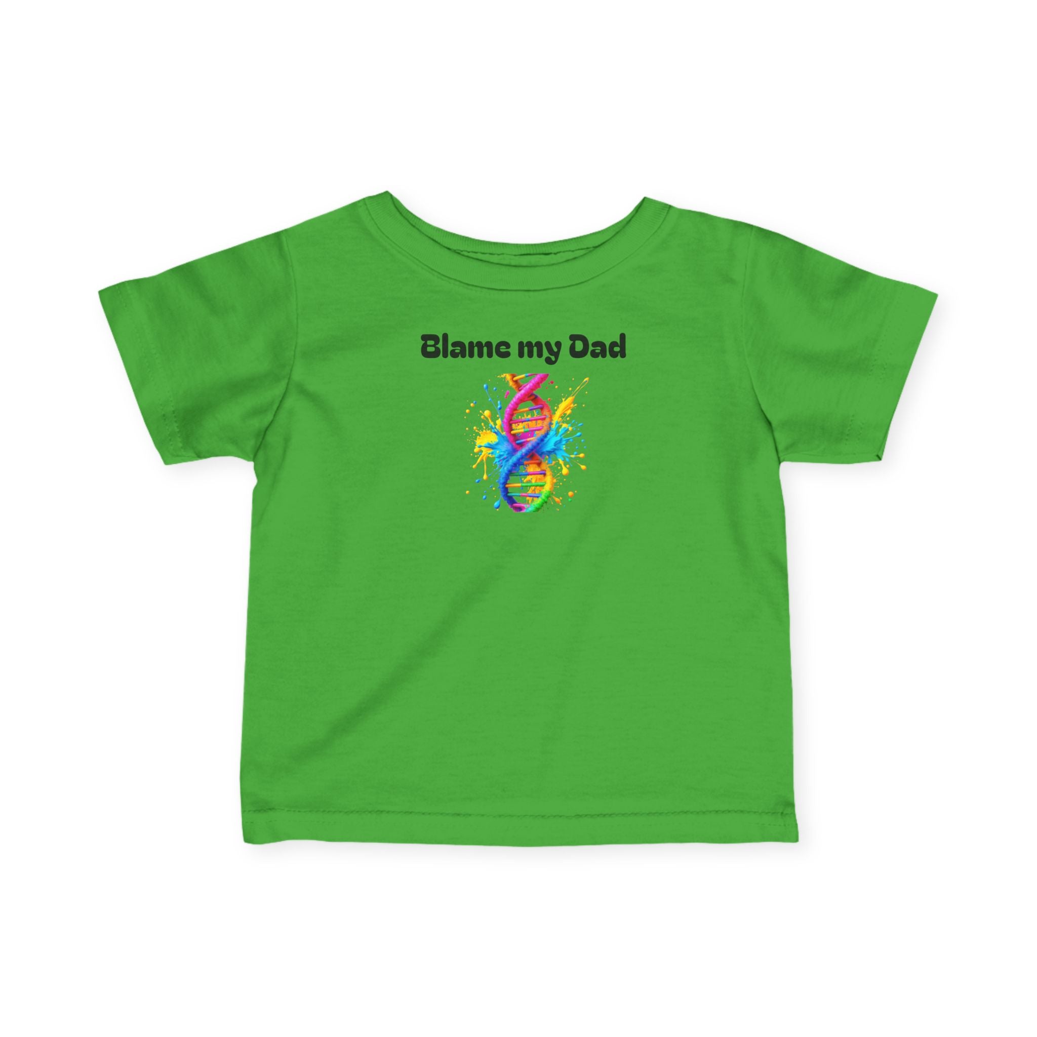 Colorful Baby Tee - 'Blame my Dad' Cute Infant Shirt, Trendy Toddler Top, Funny Baby Gift, Birthday Outfit, New Parent Shirt