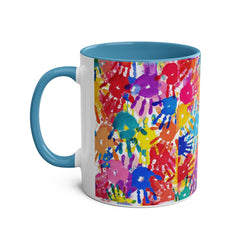 Vibrant Handprint Coffee Mug - 11oz Colorful Gift for Kids & Families