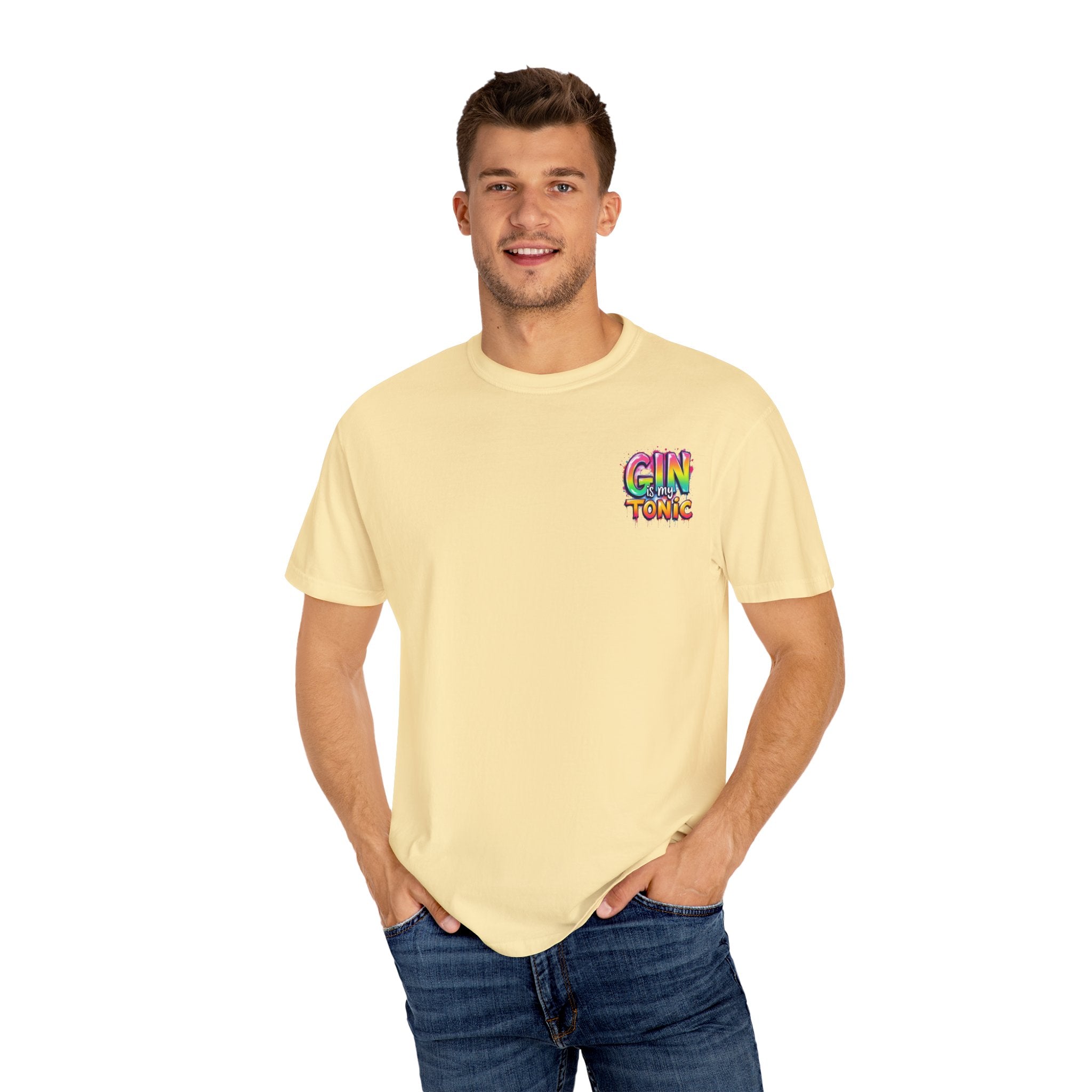 Gin is my Tonic Graphic T-Shirt, Unisex Vintage Tee, Perfect for Festivals, Beach Days, and Casual Wear, Gift for Sun Lovers