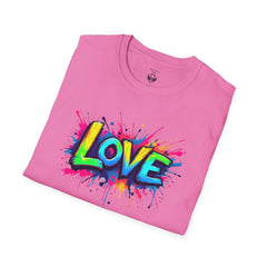 Colorful Love Unisex T-Shirt, Casual Wear, Gift for Him/Her, Valentine's Day, Family Reunion, Streetwear