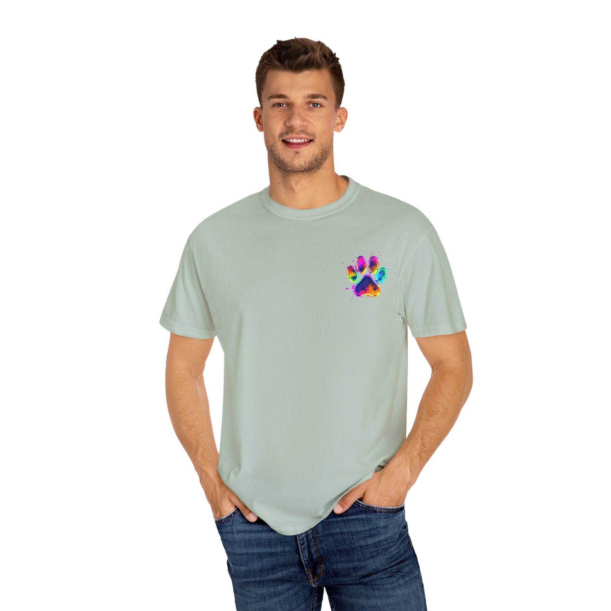 Paw print Graphic T-Shirt, Unisex Vintage Tee, Perfect for Festivals, Beach Days, and Casual Wear, Gift for Sun Lovers