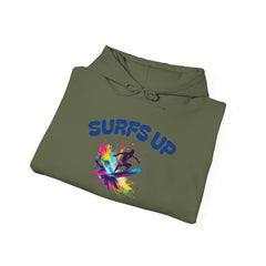 Surf's Up Unisex Heavy Blend Hooded Sweatshirt - Vibrant Beachwear for Surfers