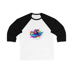 Colorful Cowboy Hat Baseball Tee, Unisex Baseball Shirt, Gift for Artists, Casual Wear, Fun Summer Outfit, Unique Baseball T-Shirt