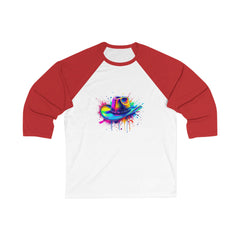 Colorful Cowboy Hat Baseball Tee, Unisex Baseball Shirt, Gift for Artists, Casual Wear, Fun Summer Outfit, Unique Baseball T-Shirt