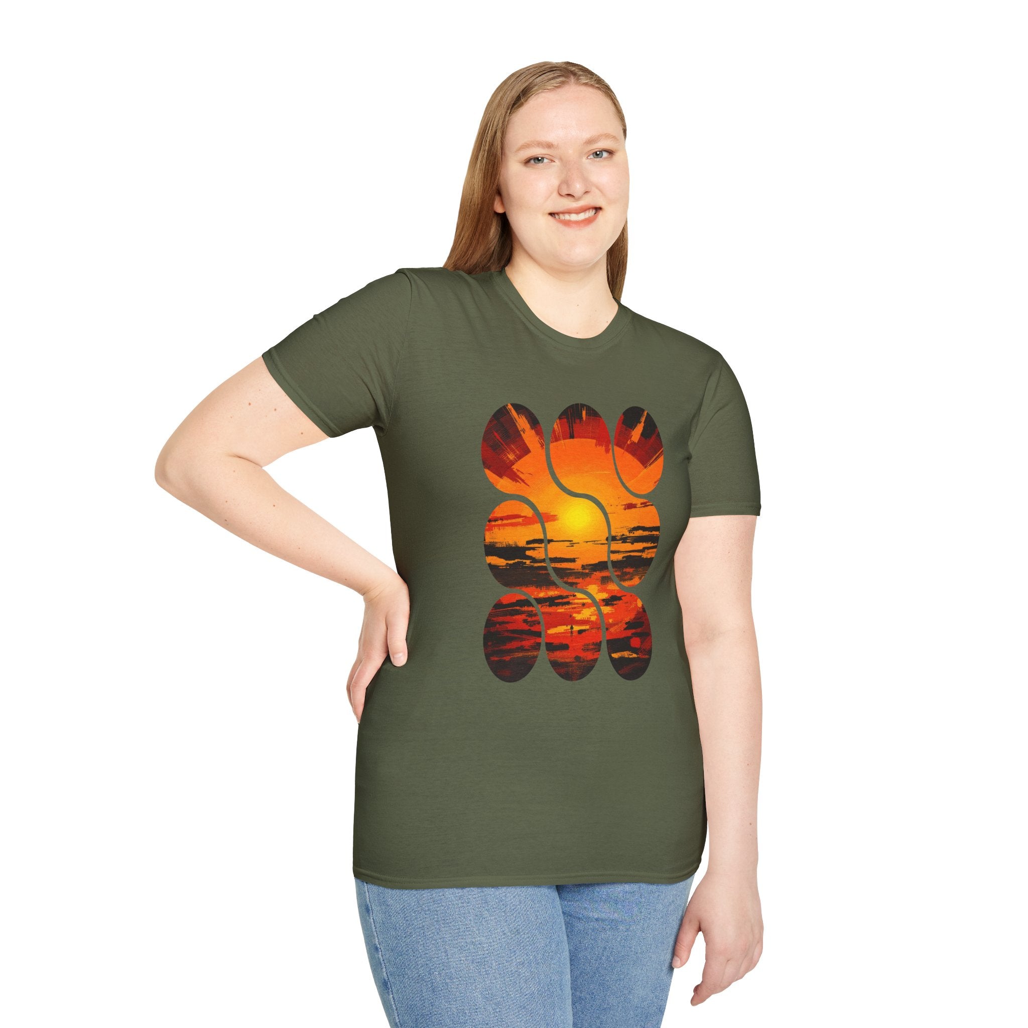 Sunset Inspired Unisex T-Shirt, Colorful Graphic Tee, Retro Summer Apparel, Gift for Friends, Casual Weekend Wear