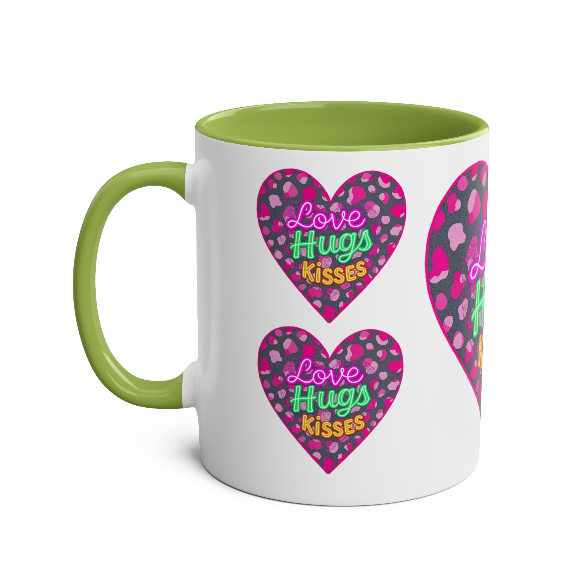 Colorful Love Mug: Perfect for Valentine's Day, Cute Gift, Coffee Break, Home Decor, Heart Design, Love Hugs Kisses