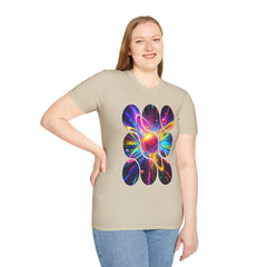 Colorful Atom Graphic T-Shirt, Unisex Casual Tee, Astronaut Art, Space Lover Gift, Festival Wear, Cosmic Vibes
