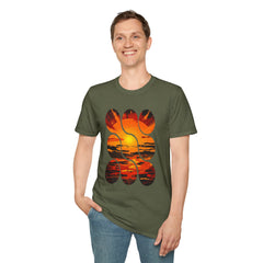 Sunset Inspired Unisex T-Shirt, Colorful Graphic Tee, Retro Summer Apparel, Gift for Friends, Casual Weekend Wear